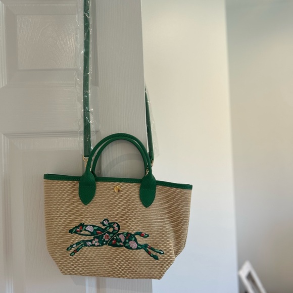 Longchamp small le pliage raffia bag - Picture 3 of 5